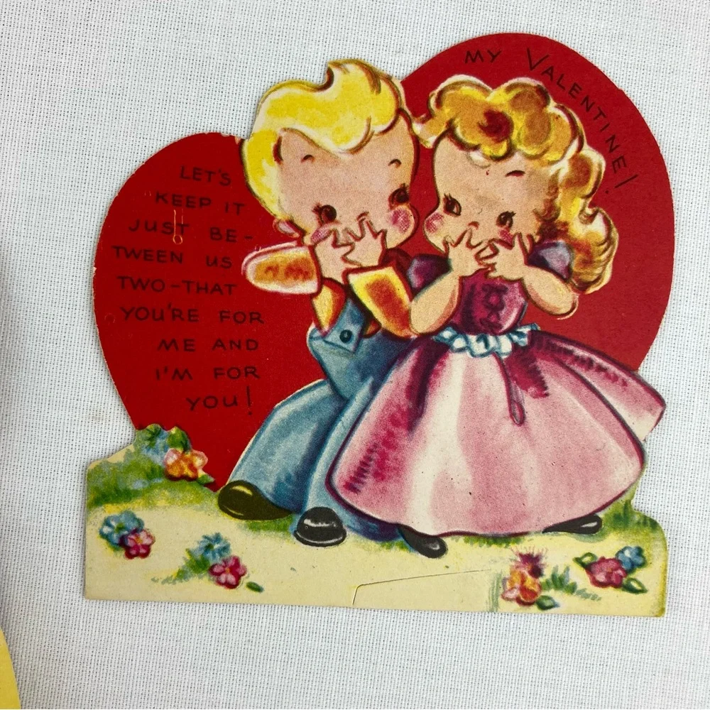 Vintage 1920's - 1940's Die Cut Valentine's Day Cards Lot Set 9 Collection